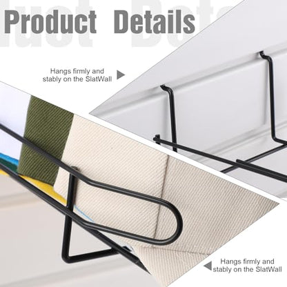 Yexiya 4 Pcs Slatwall Hat Display Wire Baseball Hat Rack Black Organizer