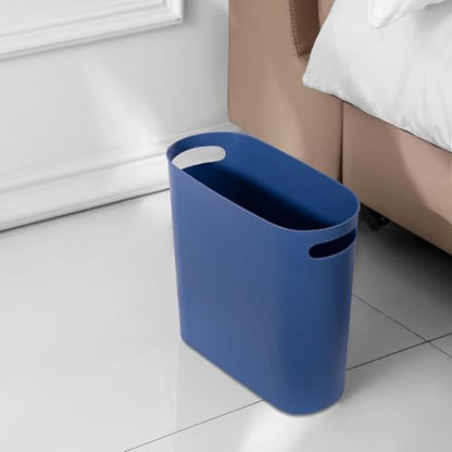 rejomiik Small Bathroom Trash Can, 3.5 Gallon Slim Garbage Can, Blue - color: Blue, size: 1 pack