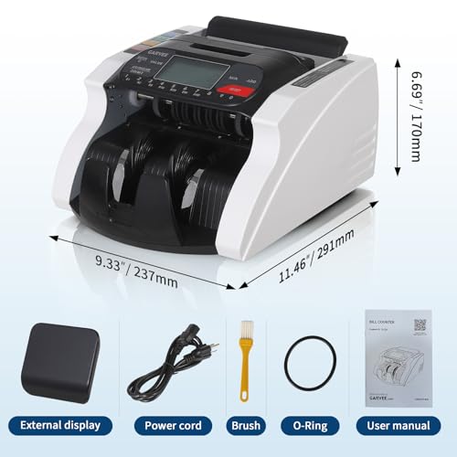 Garvee Money Counter Machine with Value Count, Dollar Euro UV/MG/IR/DD/MT Counterfeit Detection, Bill Counter with Batch Add Value Count Modes, LCD Display for Business Retail Store