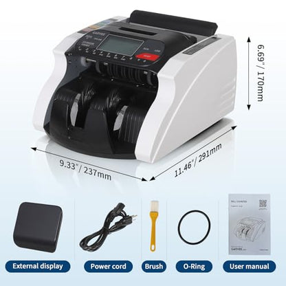 Garvee Money Counter Machine with Value Count, Dollar Euro UV/MG/IR/DD/MT Counterfeit Detection, Bill Counter with Batch Add Value Count Modes, LCD Display for Business Retail Store