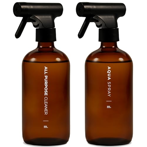 MaisoNovo Amber Glass Spray Bottle for Cleaning | 16.9 Oz, Pack of 2 - color: Amber