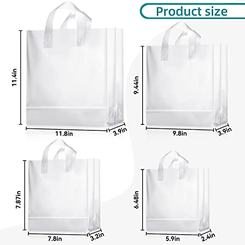 Weewooday 100 Pcs Plastic Gift Bags with Handles, Clear - color: Clear