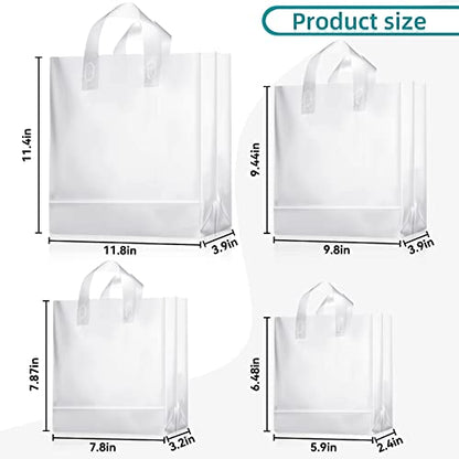 Weewooday 100 Pcs Plastic Gift Bags with Handles, Clear - color: Clear