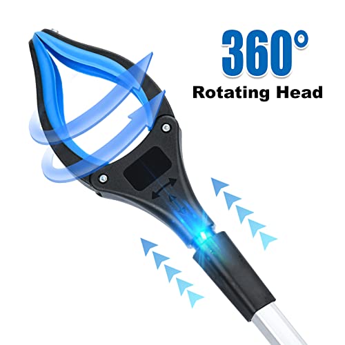 2-Pack Grabber Reacher Tool,32 Inch Foldable Reacher Grabber Pickup Tool with Strong Grip Magnetic,360°Rotating Anti-Slip Jaw,Grabber Tool,Grabbers for Seniors for Outdoor & Indoor (Blue&Purple)