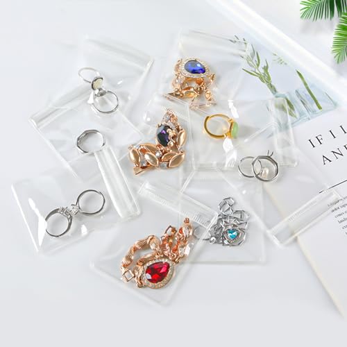 17Dec 100 Zippered Plastic Jewelry Bags,Small(2.36"x3.15"),Thicker PVC Anti-Tarnish Jewelry Bags Clear Plastic for Gold,Silver,Collectibles,Jewelry Packaging for Business,Travel,Organizing