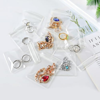 17Dec 100 Zippered Plastic Jewelry Bags,Small(2.36"x3.15"),Thicker PVC Anti-Tarnish Jewelry Bags Clear Plastic for Gold,Silver,Collectibles,Jewelry Packaging for Business,Travel,Organizing