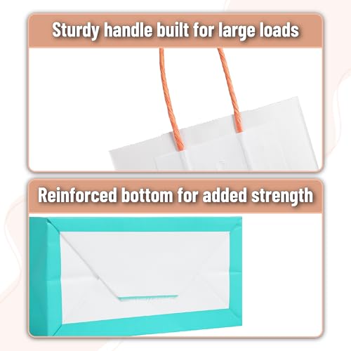 Mr. Pen- Paper Gift Bags with Handles, 32 Pack, 8.3" x 5.9" x 3.1" - color: Fun Spring