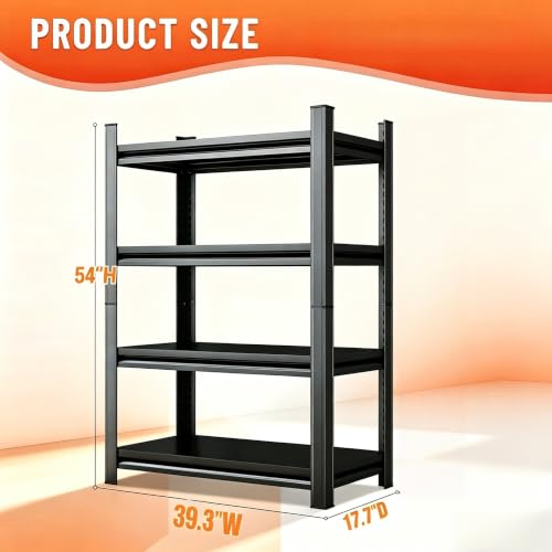 Kitchen Shelves 4-Tier Metal Pantry Shelves - size: 4-Tier 54"Hx 39.3"W x17.7"D