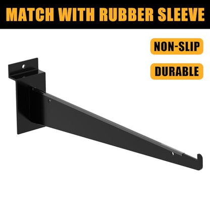 12" Black Slat Wall Shelf Brackets,10 PCS Slat Wall Brackets with Lip, Floating Metal Slat Wall Accessories - size: 12 Inch