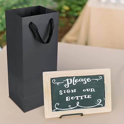Aimyoo Black Wine Bottle Bags 6x5x15 inch, 10 Pack Large Kraft Paper Gift Bags with Handles Bulk - color: Black - 6x5x15 inch, size: 1 Count (Pack of 10)