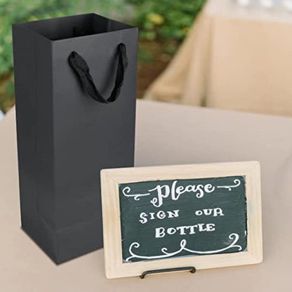 Aimyoo Black Wine Bottle Bags 6x5x15 inch, 10 Pack Large Kraft Paper Gift Bags with Handles Bulk - color: Black - 6x5x15 inch, size: 1 Count (Pack of 10)