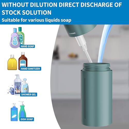 Aunmaon Automatic Soap Dispenser Touchless, Modern, Kitchen & Bathroom, Hands-Free, Adjustable Volume, Long Battery Life, Compatible with Thick & Thin Soap, Easy for Toddlers, Clog-Free, Green - color: Matte Green
