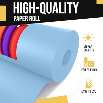 Crown Display Light Blue Kraft Paper Roll 36" X 1320" (110' Ft) - Perfect for Wrapping, Shipping, Packing, and Crafts - color: Light Blue, size: 36" x 1320"