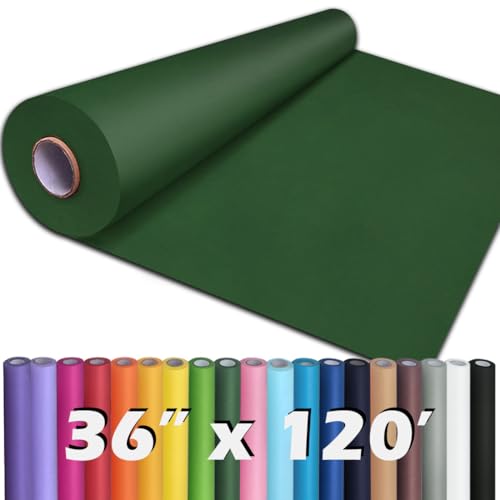 PerkHomy 36" x 1,440" (120') Dark Green Kraft Paper Roll for Craft Bulletin Board Paper Art Table Covering Crafting Gift Wrapping Bouquet Packing Parcel 80GSM 55LB (Dark Green, 36" x 120') - color: Dark Green, size: 36" Width x 120' Length