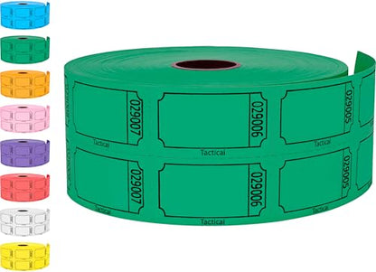Tacticai 1000 Blank Raffle Tickets, 50/50 Double Roll, Green - color: B - Double Roll - 1,000 Tickets - Blank - Green