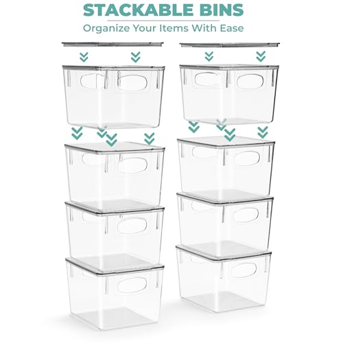 Sorbus Clear Toy Storage Bins with Lids, Stackable (Medium, 8 Pack) - size: Medium, style: 8 Pack