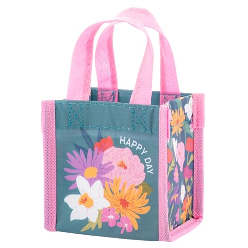 Karma Tiny Reusable Gift Bags, Tote Bag and Gift Bag with Handles, Perfect for Birthday Gifts and Party Bags RPET 1 Hedgehog - color: Happy Day