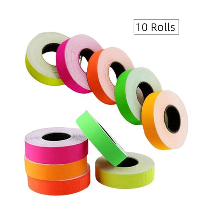 MX-6600 Price Labels | Double Line Pricemarker Labels Paper for MX-6602/YH-689/G6600/CN-6600EOS | Price Gun Stickers |10 Rolls/5000pcs, Without Gun (Pink) - color: Pink