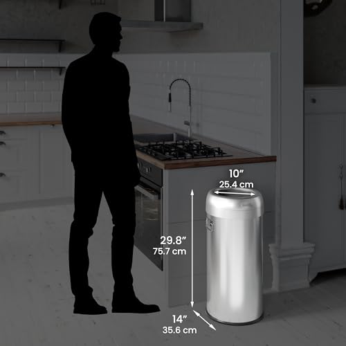 iTouchless 16 Gallon / 61 Liter Dual-Deodorizer Trash Can and Recycle Bin, Stainless Steel Commercial Grade Large 10 Inch, Home, Restaurant, Restroom, Office, Open Top, Round - color: Stainless Steel 16 Gal