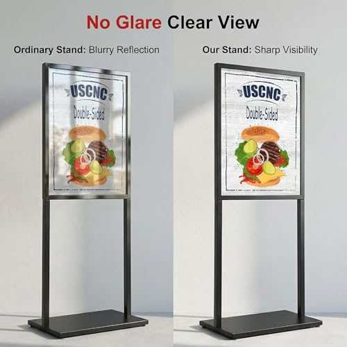 Double Sided Metal Sign Stand, 22x28Inch Black Poster Display Holder - color: Black