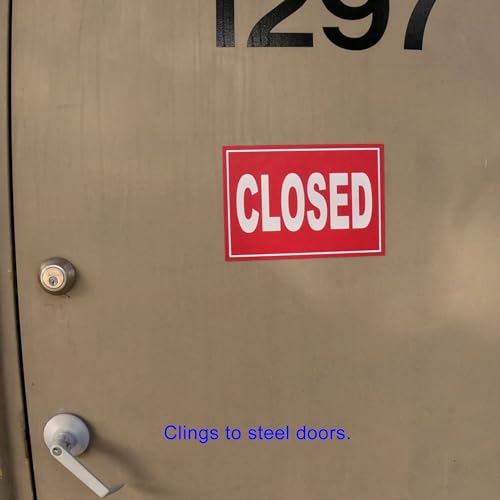 Open & Closed Flexible Magnetic Signs 7.5 x 10.75 in. White Letters on Red