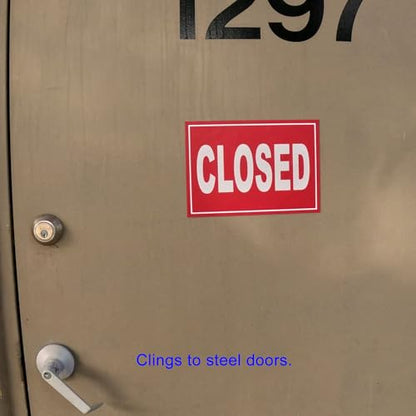 Open & Closed Flexible Magnetic Signs 7.5 x 10.75 in. White Letters on Red
