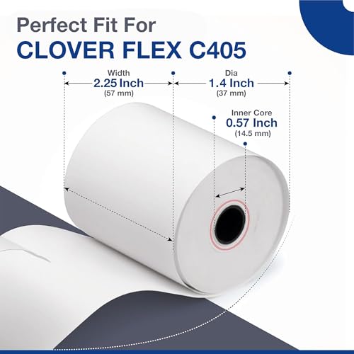 Thermal Paper Rolls Compatible for Clover Flex C401, C403, C405-30 Rolls