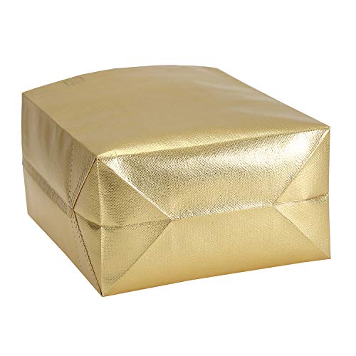 Tosnail 40 Pack 10 x 8 Inch Glossy Gold Reusable Grocery Bags Shopping Tote Bag with Handle Present Bag Gift Bag for Weddings, Birthdays, Party, Event - Gold - color: Gold