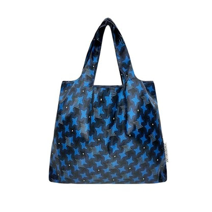 allydrew Medium Foldable Tote Nylon Reusable Grocery Bag (Set of 2) - color: Ninja Stars