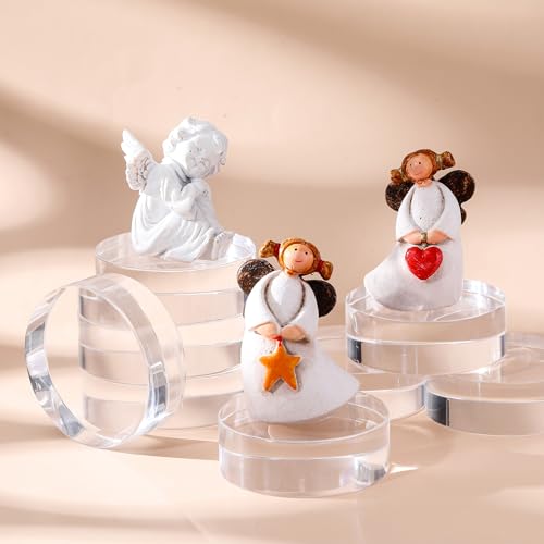 Remerry Acrylic Round Block Display, 8 Pcs, 3 x 3 x 1 Inches - size: 3 x 3 x 1 Inches