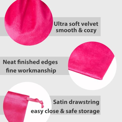 25 Pcs Velvet Drawstring Bags 5 x 7 Inch, Hot Pink Soft Velvet Pouches - color: Hot Pink