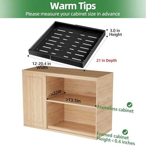 PAKETA 2 Pack Expandable Pull Out Cabinet Organizer,21" Deep - color: Black, size: 21"D X 12-20"W (2 Pack)