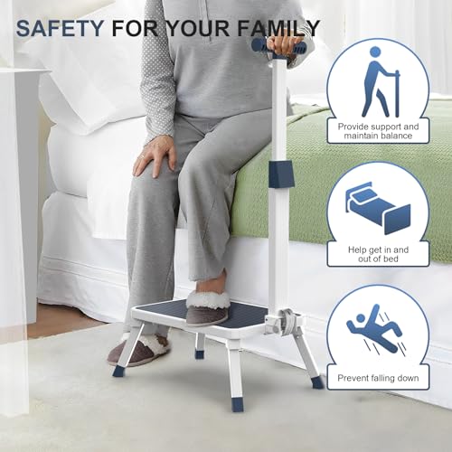 Folding Step Stool, Step Stools with Handle for Elderly Adults