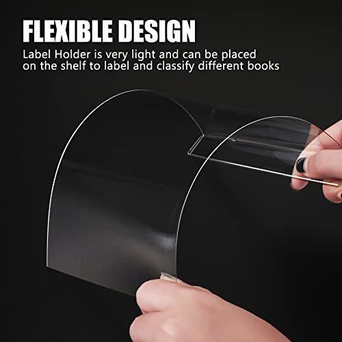 Containlol 15 Pcs Moveable Shelf Label Holder for Library, 5.1 x 0.8 Inch - size: 5.1 x 0.8 Inch