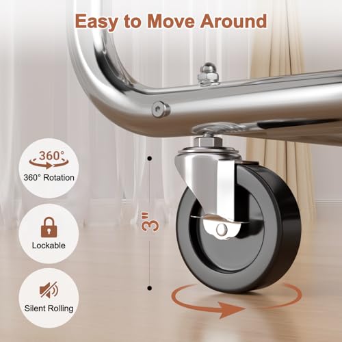 EAGMAK Heavy Duty Clothing Racks for Hanging Clothes 720 Lbs, Rolling Clothes Rack Double Rod Garment Rack with Lockable Wheels, Metal Closet Organizer for Bedroom, Laundry, Retail, Silver - color: Silver