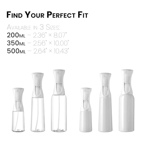 Mistifi Continuous Mist Spray Bottle – Ultra Fine Refillable Water Mister for Hair, Plants, Cleaning, Skincare, Salon & Home Use (500ml 2Pcs, Transparent bottle) - color: Transparent bottle, style: 500ml 2Pcs