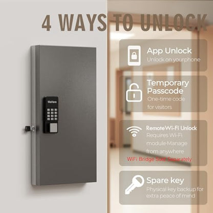 48 Key Lock Box Smart Key Organier Cabinet with Keypad & App for Office - size: 2.3inx11.3inx21.7in