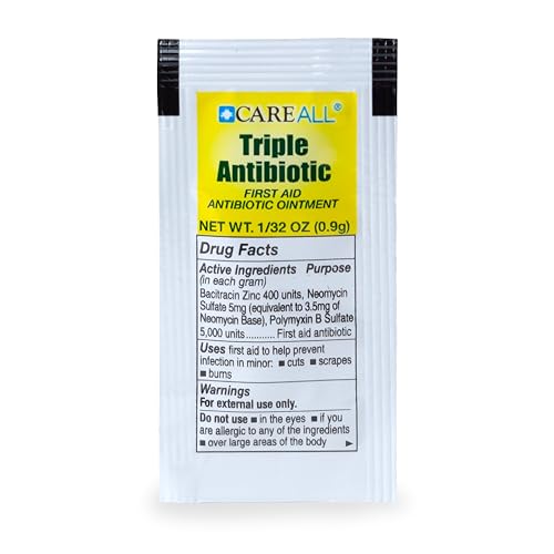 CareAll Triple Antibiotic Ointment (25 Pack), 0.9gr Foil Packet. First Aid Ointment that Prevents Infection in Minor Scrapes, Cuts, and Burns