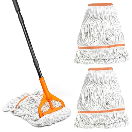 TidyBliss Commercial Mop with 3 Replacement Heads for Concrete Tile