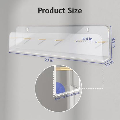 HIIMIEI Brochure Holder Wall Mount, 2-Pack Acrylic Modular Flyer Rack - size: 5 Slots