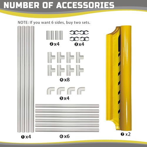 Safety Caution Barricade 2Panels Foldable Security Signs With PVC Tarp Removable Safety Barrier Wet Floor Guard Symbol Clear Printing Safety Fence(Yellow) - color: Yellow-2pcs