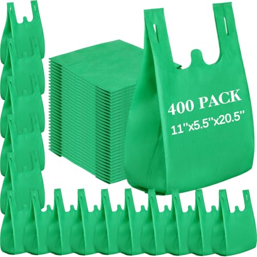 Windyun Large Grocery Bags Bulk Non Woven Totes - color: Green
