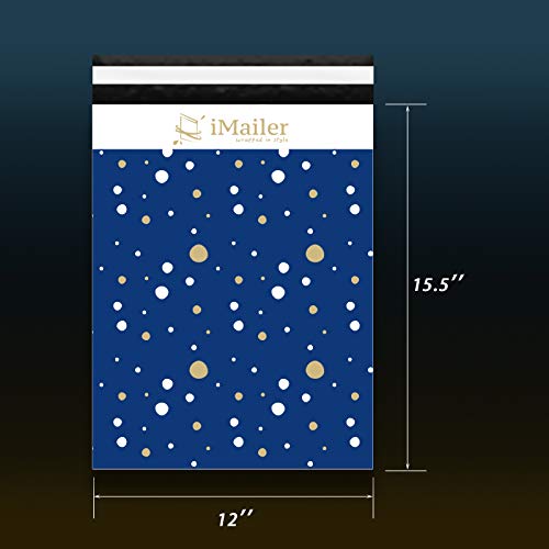 100 Count - 12 x 15.5 inch Poly Mailer Envelope Thank You Blue Polka Dot Mailing Shipping Bags-Self Seal - color: Blue Polka Dot, size: 12" x 15.5"