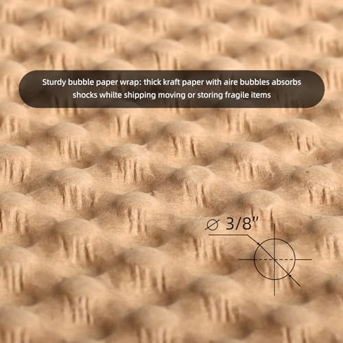 Bubble Paper Wrap 245ft*12in, Durable Kraft Bubble Paper for Moving Shipping and Storing Delicate Items Eco Friendly Cushioning Wrap Alternative Filler for Moving Boxes（Brown）