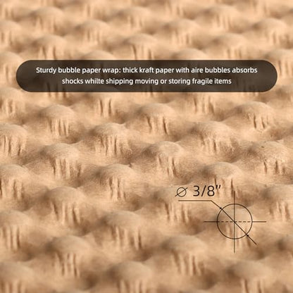 Bubble Paper Wrap 245ft*12in, Durable Kraft Bubble Paper for Moving Shipping and Storing Delicate Items Eco Friendly Cushioning Wrap Alternative Filler for Moving Boxes（Brown）