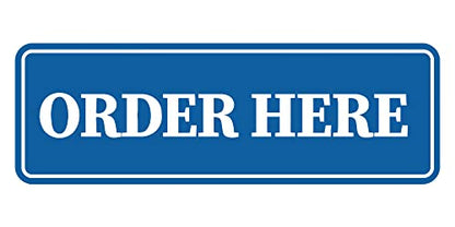 Signs ByLITA Standard Order Here Sign (Blue) - Medium - color: Blue, size: Medium (2.75" x 7")