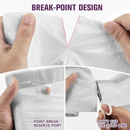 13 Gallon Tall Kitchen Trash Bags - 60 Count Drawstring Garbage Bags for Standard Kitchen Trash Cans, Heavy Duty Leak Proof Wastebaskets Liners, Extra Thick Tear Resistant - color: 13Gal white 60 Counts