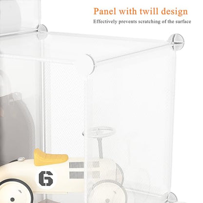 AWTATOS Cube Storage Organizer, Closet Organizers, 6 Cube Shelf, Clear - color: Translucent Twill