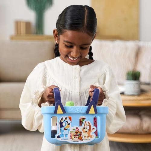 Bluey Shopping Basket, 9 Grocery Accessories, Toddler Pretend Play - style: Shopping Basket