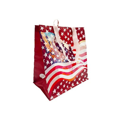 Earthwise Reusable Grocery Bags – Patriotic Gift Totes, Foldable & Water‑Resistant Shopping Bags, Durable Multi‑Use Eco Bags with Soaring Eagle Design (5 Pack)